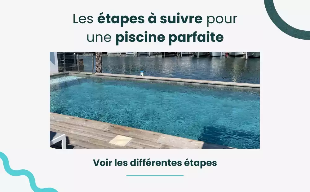 Visuel graphique format mobile, étapes d'entretien de piscine