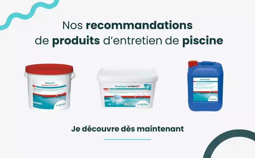Création graphique mobile de recommandations de produits d'entretien de piscine